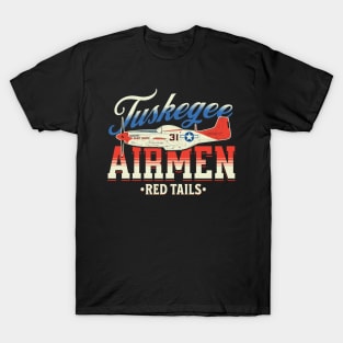 Tuskegee Airmen Red Tails Vintage WW2 T-Shirt